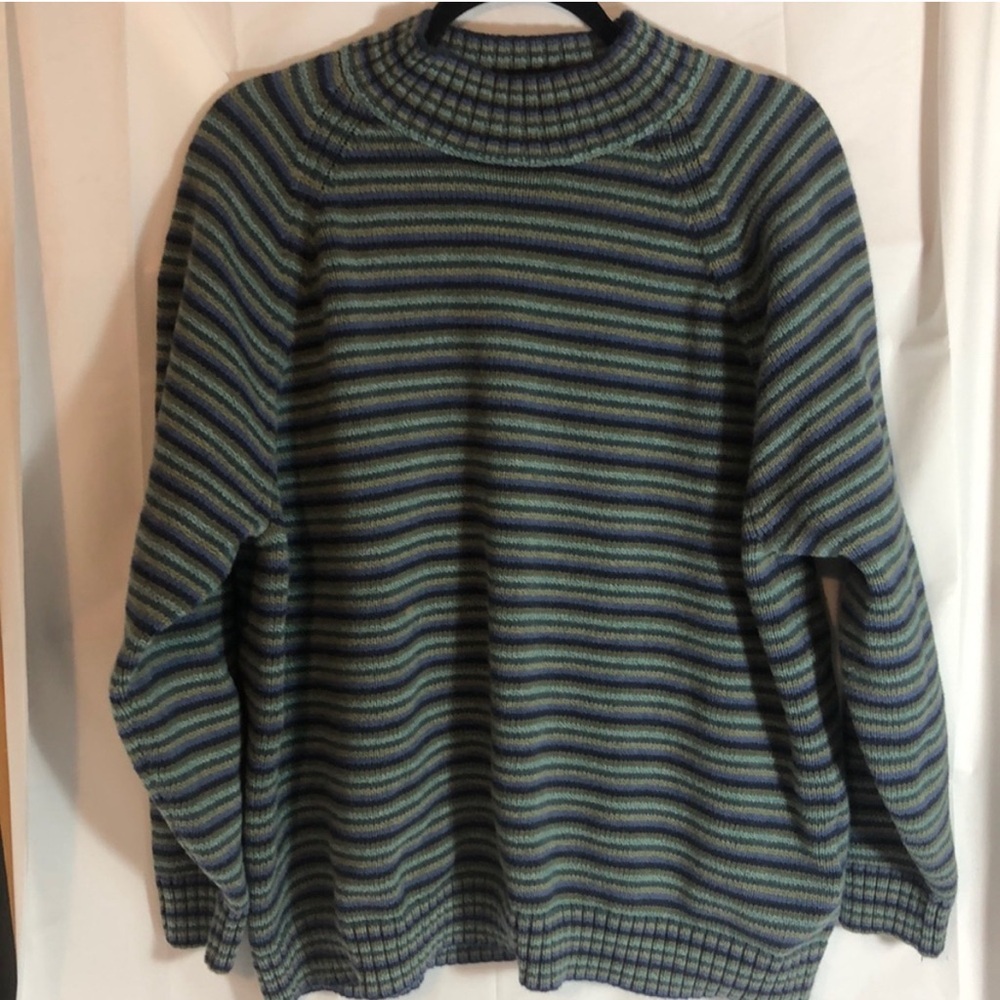 Lands End Cotton Stripe Sweater Hong Kong made. Size 2x